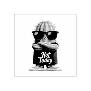 "Not Today" Kaktus mit Sonnenbrille und Attitude Gummistempel