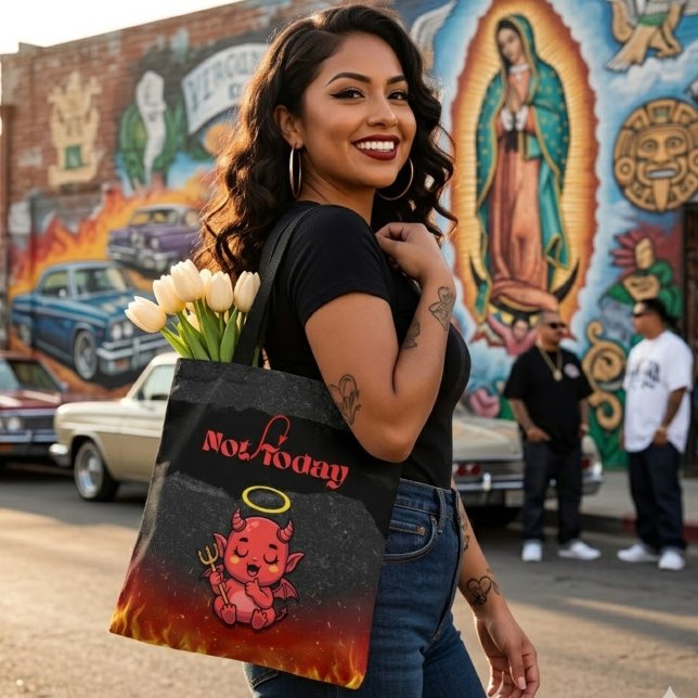 Not Today Satan-Taschentuch Tasche (Not Today satan canvas tote bag)