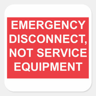 Notabschaltung, nicht Service Equipment Label Quadratischer Aufkleber