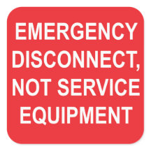 Notabschaltung, nicht Service Equipment Labels
