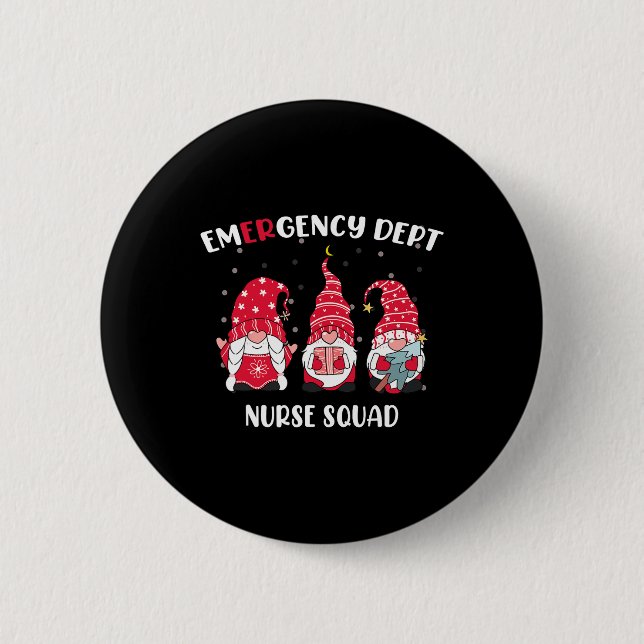 Notabteilung Er Christmas Gnomes Nurs Button (Vorderseite)