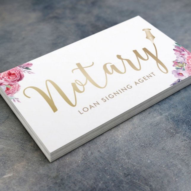 Notar - Agent für Kreditvergabe Elegant floral Visitenkarte (Von Creator hochgeladen)