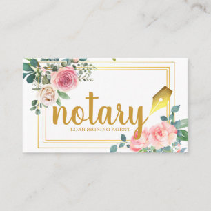 Notar - Agent für Kreditvergabe Elegant floral Visitenkarte