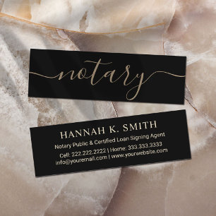 Notar-Agent Minimalistisches Goldskript Mini Visitenkarte
