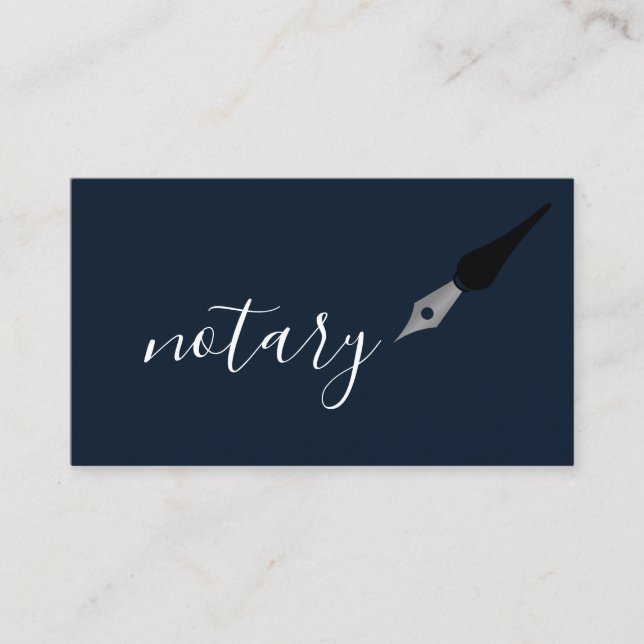 Notar Agent Pen Logo Freelance Calligraphy Writer Visitenkarte (Vorderseite)
