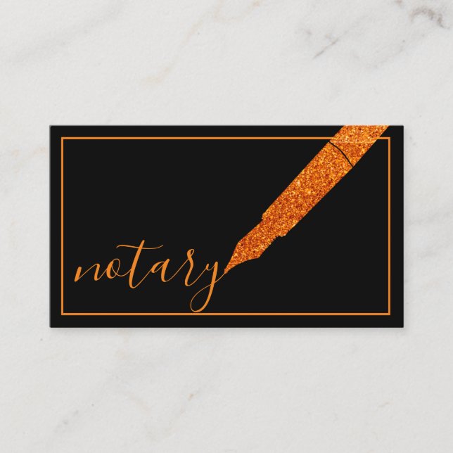 Notar Agent Pen Logo Freelance Calligraphy Writer Visitenkarte (Vorderseite)