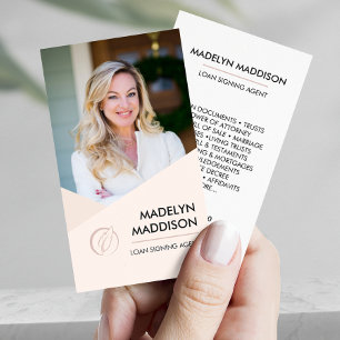 Notar-Agent Signierung Moderner Rose Foto Visitenkarte