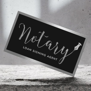 Notar-Agent Signierung von Krediten Modernes Metal Visitenkarte