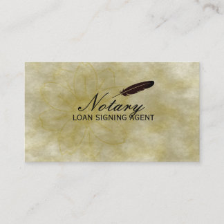 Notar Agent Signing Gold Blume Business Car Visitenkarte