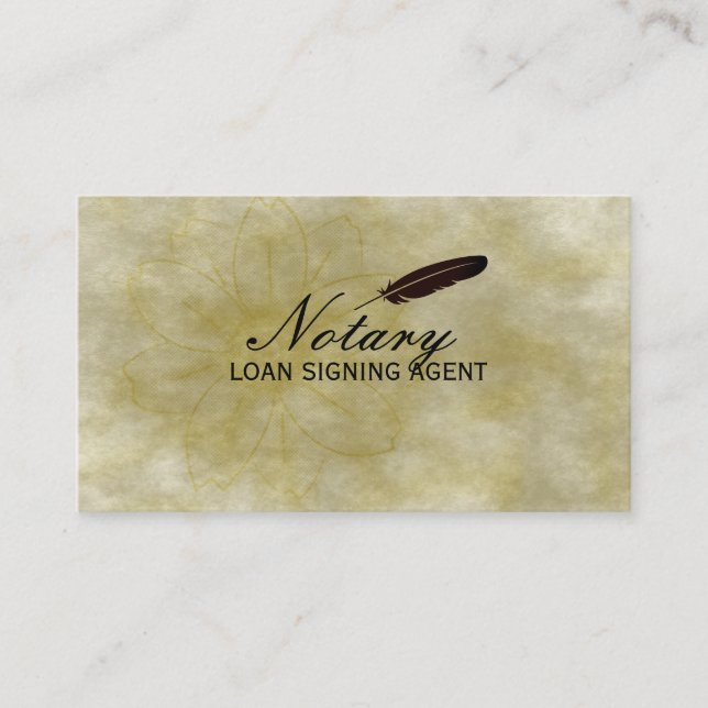 Notar Agent Signing Gold Blume Business Car Visitenkarte (Vorderseite)