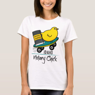 Notar Chick Riding Skateboard Idaho T-Shirt