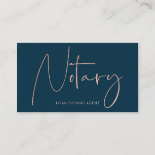 Notar der modernen Rose Goldtypografie Visitenkarte