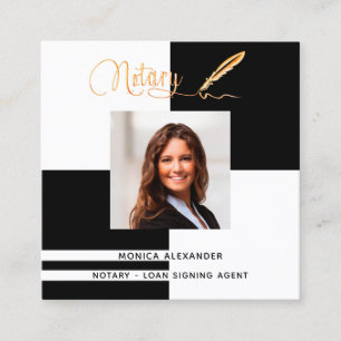 Notar Foto QR-Code Kreditsignierung Agent Quadratische Visitenkarte