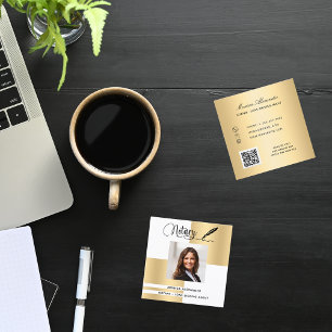 Notar Foto QR-Code Kreditsignierung Agent Quadratische Visitenkarte