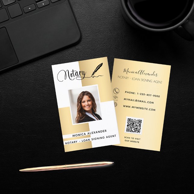 Notar Foto QR-Code Kreditsignierung Agent Visitenkarte (Von Creator hochgeladen)