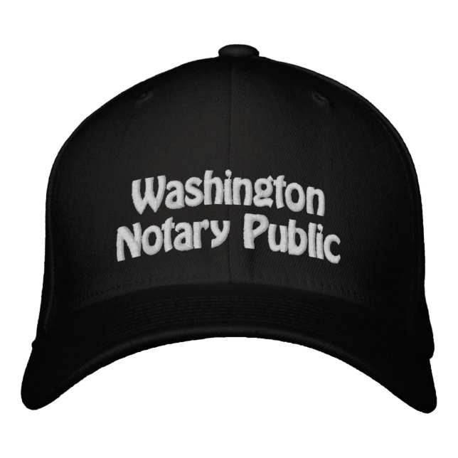 Notar in Washington Public bestickte Baseball Cap Baseballkappe (Vorderseite)