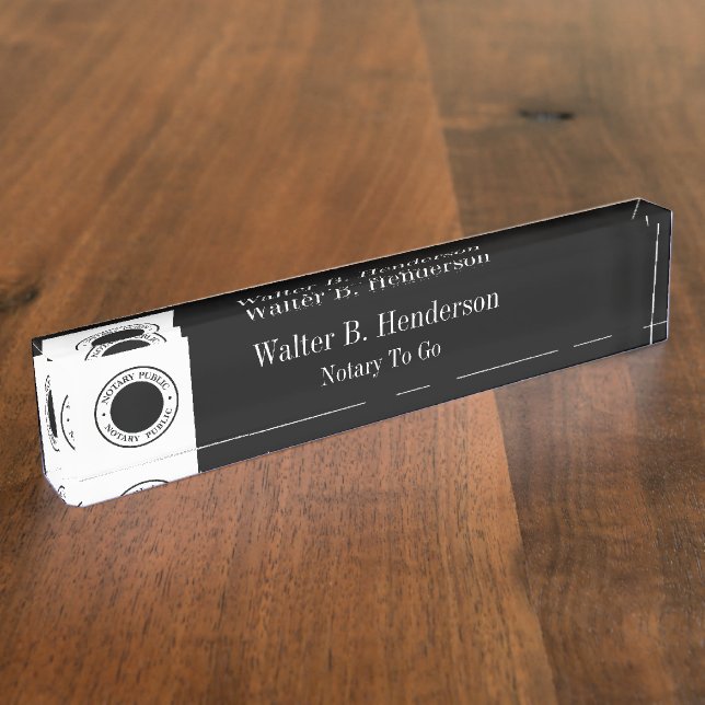 Notar, klassisch, öffentliches Büro Plaque Namensplakette (Seite)