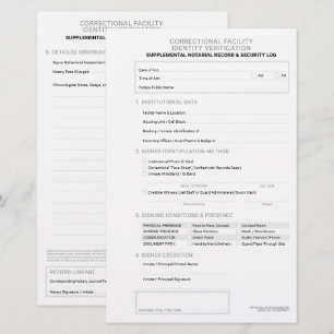 Notar-Korrektur-Identitätsverifizierungsblatt Briefpapier