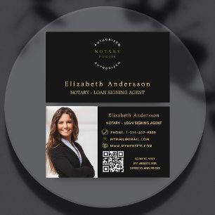 Notar Kreditsignierung Agent Black Gold Foto QR Lo Visitenkarte