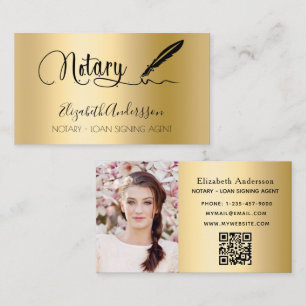 Notar Kreditsignierung Agent Gold Foto QR Code Visitenkarte