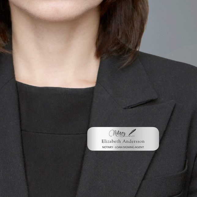 Notar Kreditsignierung Agent silberskriptmagnetisc Namensschild (Von Creator hochgeladen)