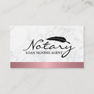 Notar-Kreditunterschrift Agent Rose Gold Border Ma Visitenkarte