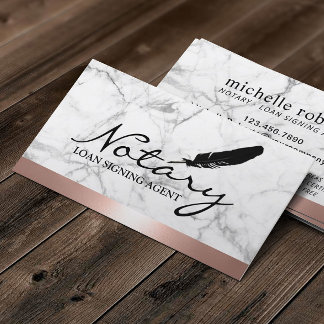 Notar-Kreditunterschrift Agent Rose Gold Border Ma Visitenkarte