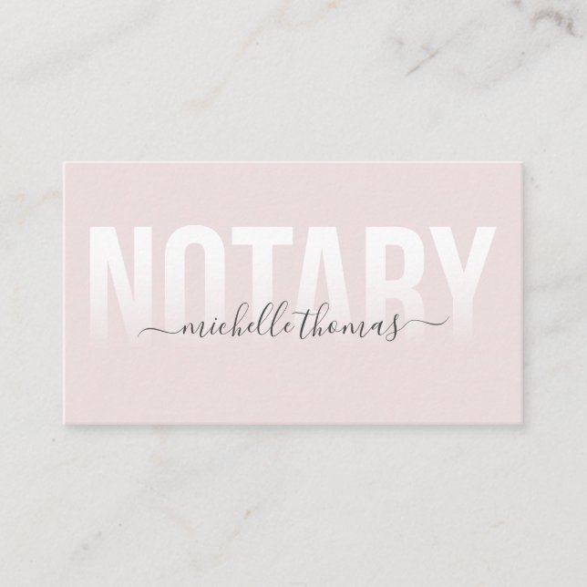 Notar-Kreditunterschrift Agent Rose Gold Marble Visitenkarte (Vorderseite)