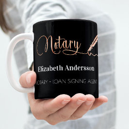 Notar-Kreditunterzeichnung Agent schwarze Rose Gol Kaffeetasse