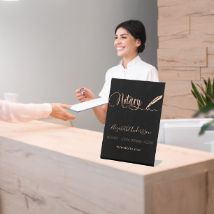 Notar-Kreditunterzeichnung Agent schwarze Rose Gol Sockelschild