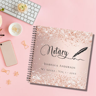 Notar-Kreditunterzeichnungsagentin roségoldene Unt Notizbuch