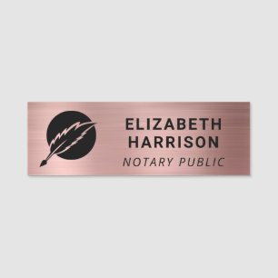 Notar Logo Roségold Namensschild