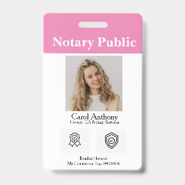 Notar/Notar Signatur Agent-ID-Abzeichen Ausweis