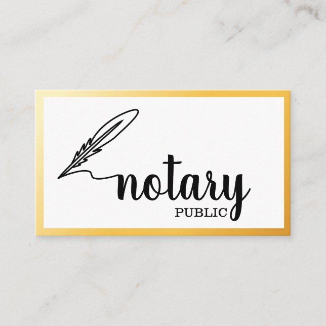 Notar Öffentlich Elegantes Skript Plain Visitenkarte (Vorderseite)