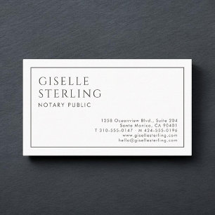 Notar Öffentlich Luxus Minimalistisch Schwarz Weiß Visitenkarte