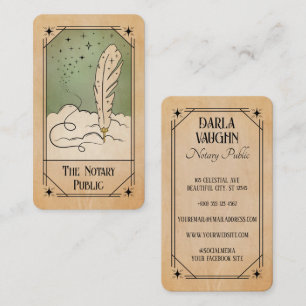 Notar Öffentlich Quill Tarotkartenillustration Visitenkarte
