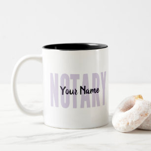 Notar Öffentlich verblasst Lila Big Schriftart kun Zweifarbige Tasse