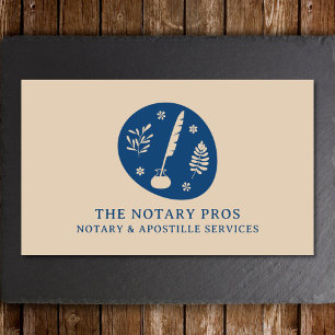 Notar Public Apostille Service Earthy Boho Quill Visitenkarte
