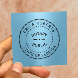 Notar Public Briefmarke Modern Blue Quadratische Visitenkarte