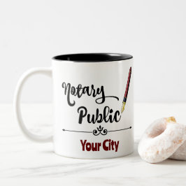 Notar Public Burgundy Tinte Pen Maßgeschneiderte S Zweifarbige Tasse