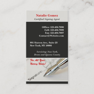 Notar Public Business Card Visitenkarte