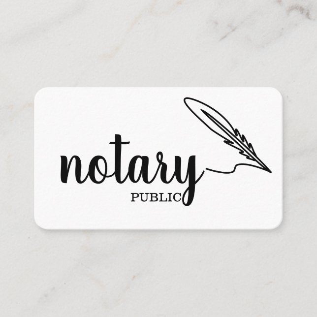 Notar Public Elegant Script Schlicht Visitenkarte (Vorderseite)