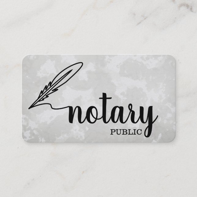 Notar Public Elegant Script Schlicht Visitenkarte (Vorderseite)