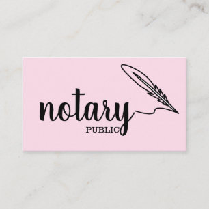 Notar Public Elegant Script Schlicht Visitenkarte