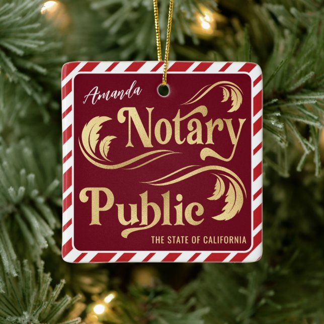 Notar Public Foto Weihnachten Keramikornament (Baum)