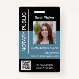Notar Public ID Office-Mitarbeiter schwarz staubbl Ausweis