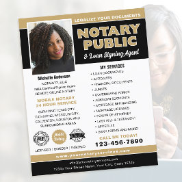 Notar Public Loan Signing Agent Gold Editable Flyer
