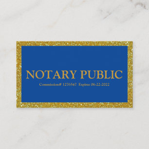 Notar Public Loan Signing Agent Navy & Gold Visitenkarte