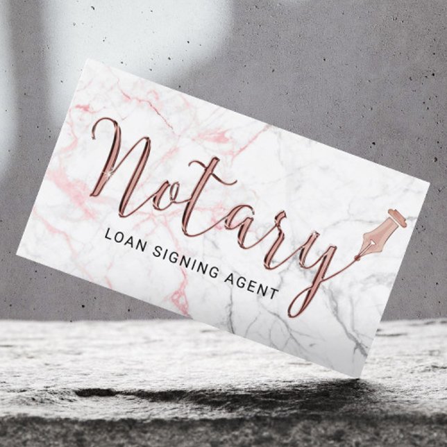 Notar Public Marble Rose Gold 3D Typografie Visitenkarte (Von Creator hochgeladen)
