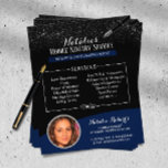 Notar Public Navy Blue Black Glitzer Custom Foto Flyer<br><div class="desc">Notary Public Navy Blue Black Glitzer Custom Foto Flyer.</div>